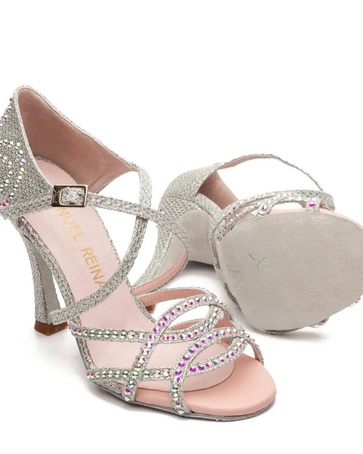 ZAPATOS DE BAILE LATINO COMPETITION 01 SILVER PEARL