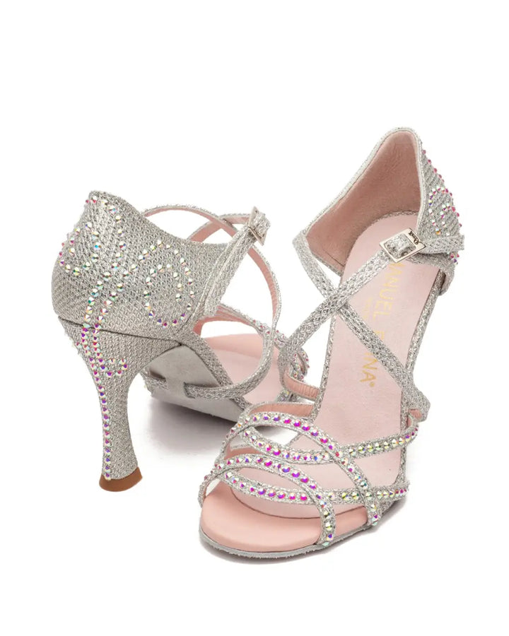 ZAPATOS DE BAILE LATINO COMPETITION 01 SILVER PEARL