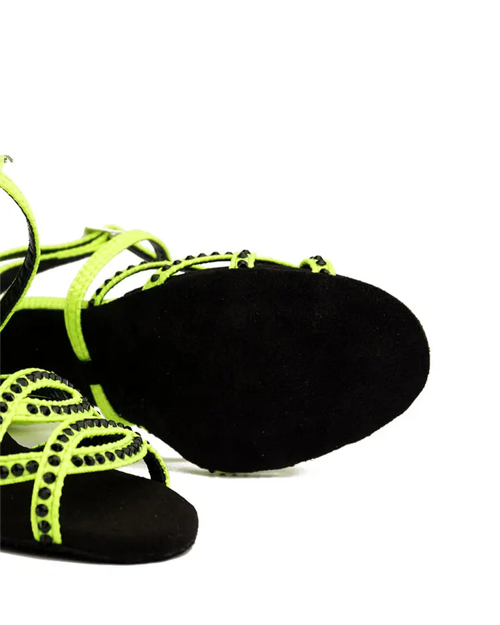 ZAPATOS DE BAILE LATINO Competition 01 Yellow Fluor Party 102 - Manuel Reina