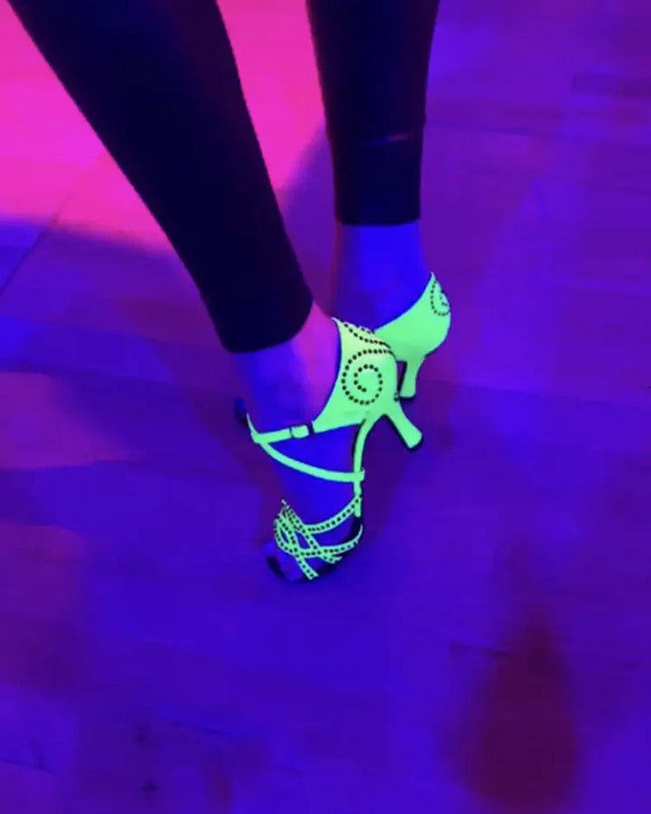 ZAPATOS DE BAILE LATINO Competition 01 Yellow Fluor Party 102 - Manuel Reina