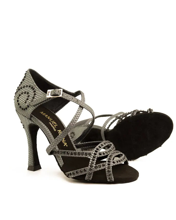 ZAPATOS DE BAILE LATINO Competition 01 Dark Grey Party 750 - Manuel Reina