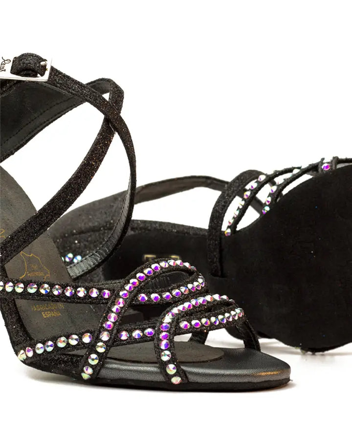 ZAPATOS DE BAILE LATINO Competition 01 Glamour Black - Manuel Reina