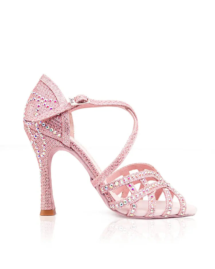 ZAPATOS DE BAILE LATINO Flex 12 Rose Pearl - Manuel Reina