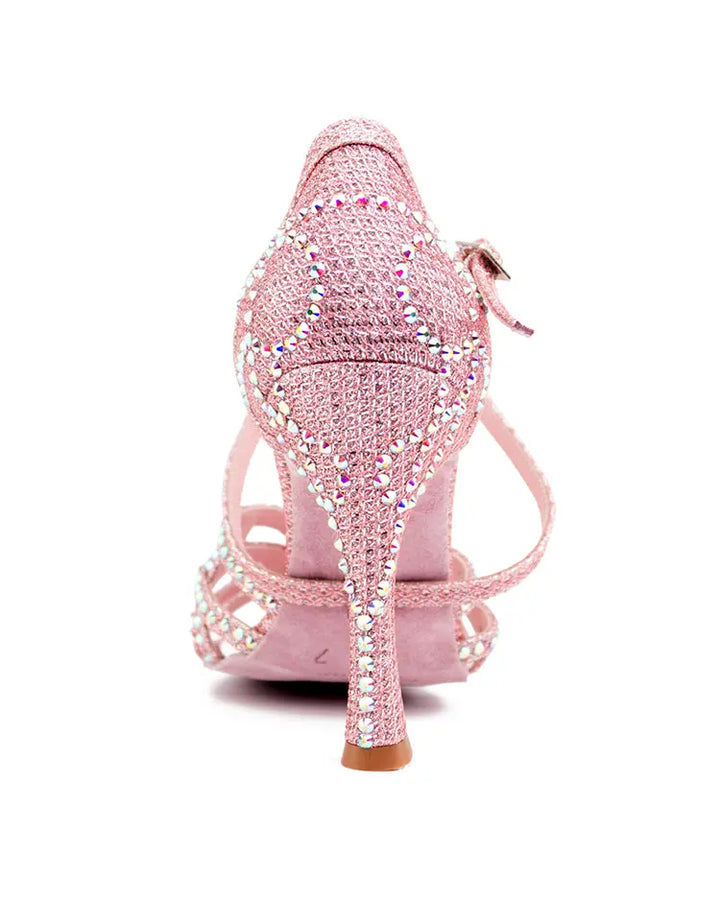 ZAPATOS DE BAILE LATINO Flex 12 Rose Pearl - Manuel Reina