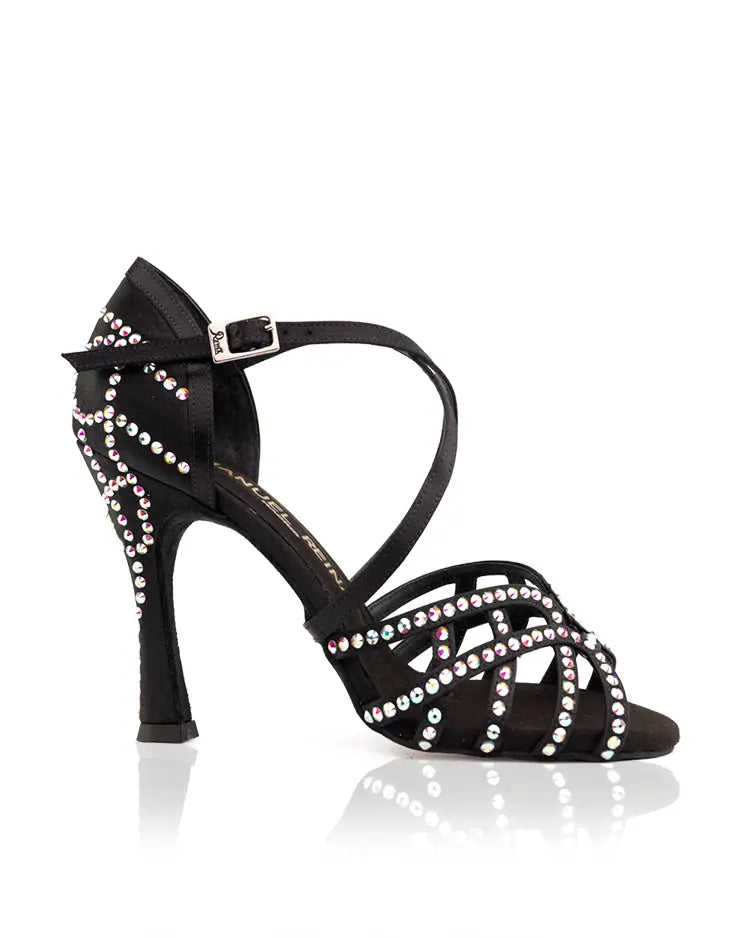 Flex 12 Black Latin Dance Shoes - Main Image