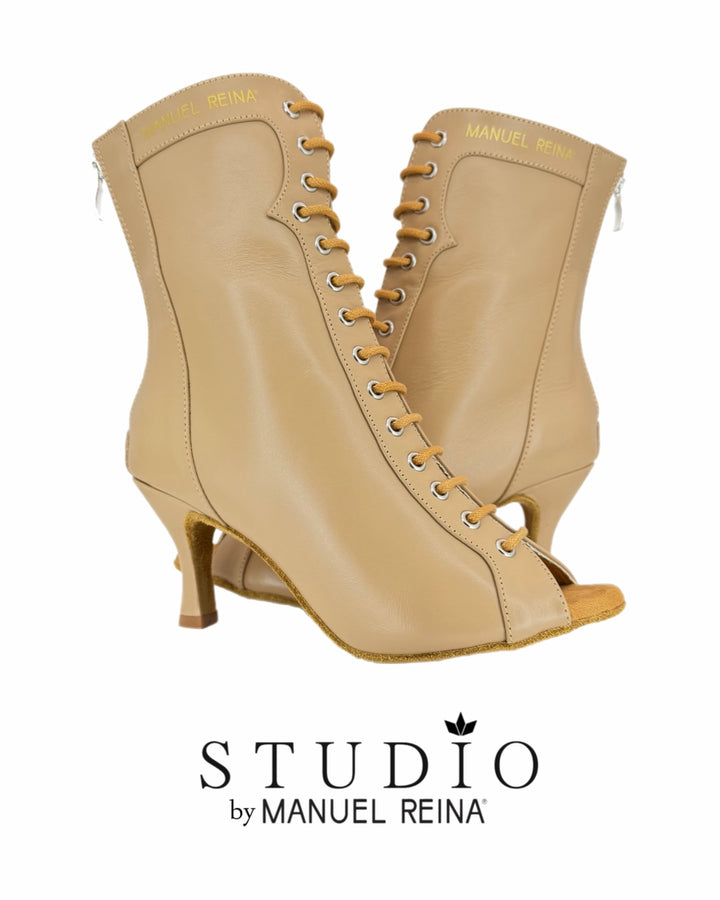 BOTINES DE BAILES LATINOS ST 05 BEIGE LEATHER