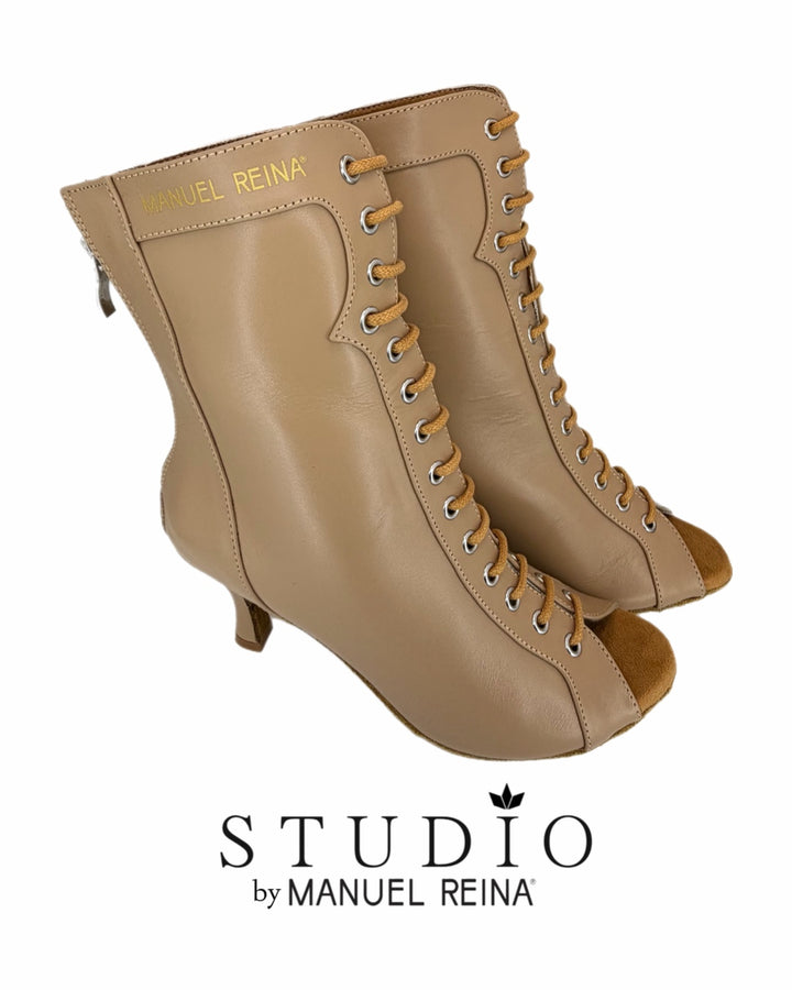 BOTINES DE BAILES LATINOS ST 05 BEIGE LEATHER