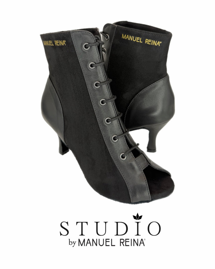 BOTINES DE BAILES LATINOS ST 04 BLACK LEATHER