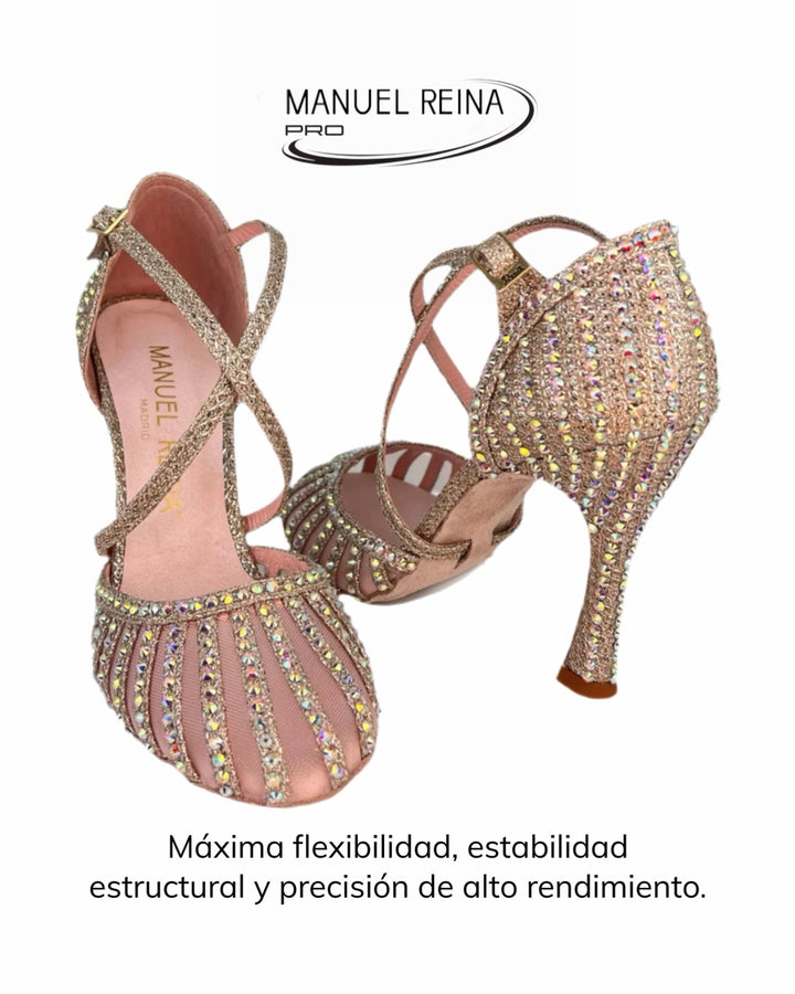 Amore Sole Gold Latin Dance Shoes