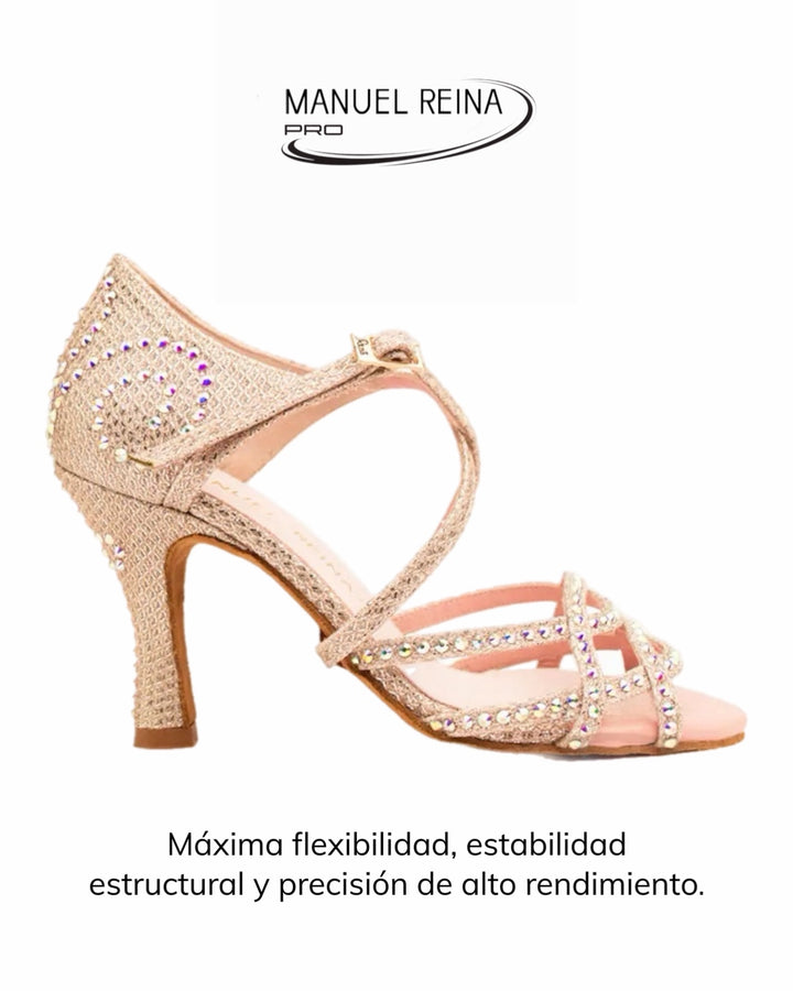 Competition 01 Champagne Pearl Latin Dance Shoes