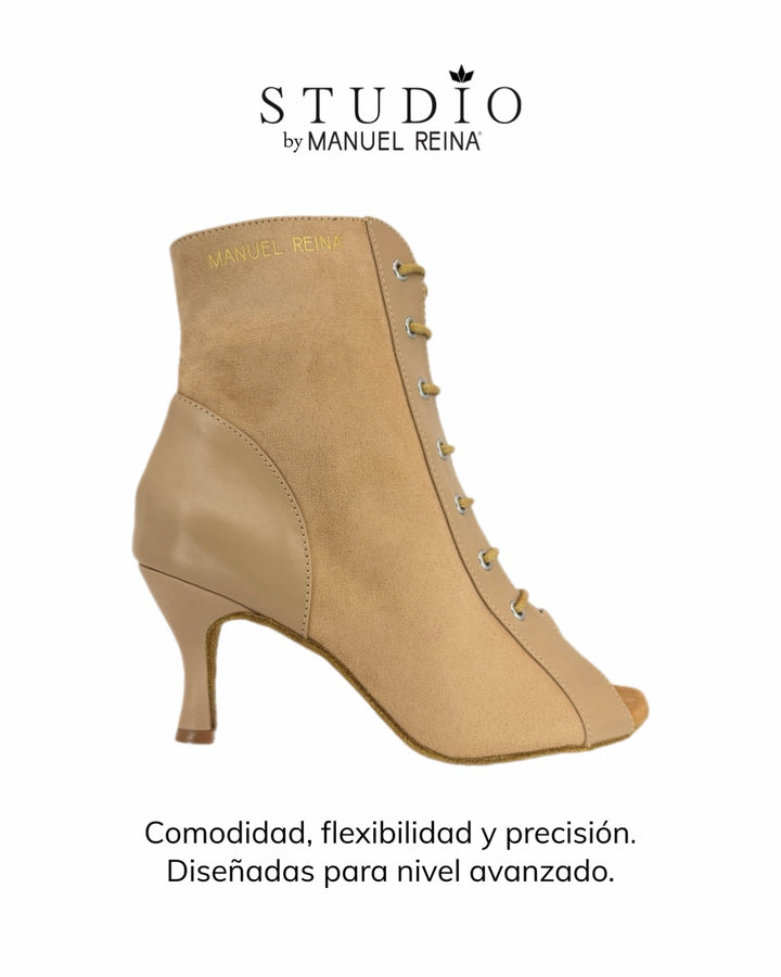 BOTINES DE BAILES LATINOS ST 04 BEIGE LEATHER
