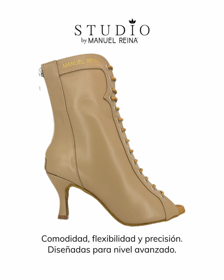 BOTINES DE BAILES LATINOS ST 05 BEIGE LEATHER