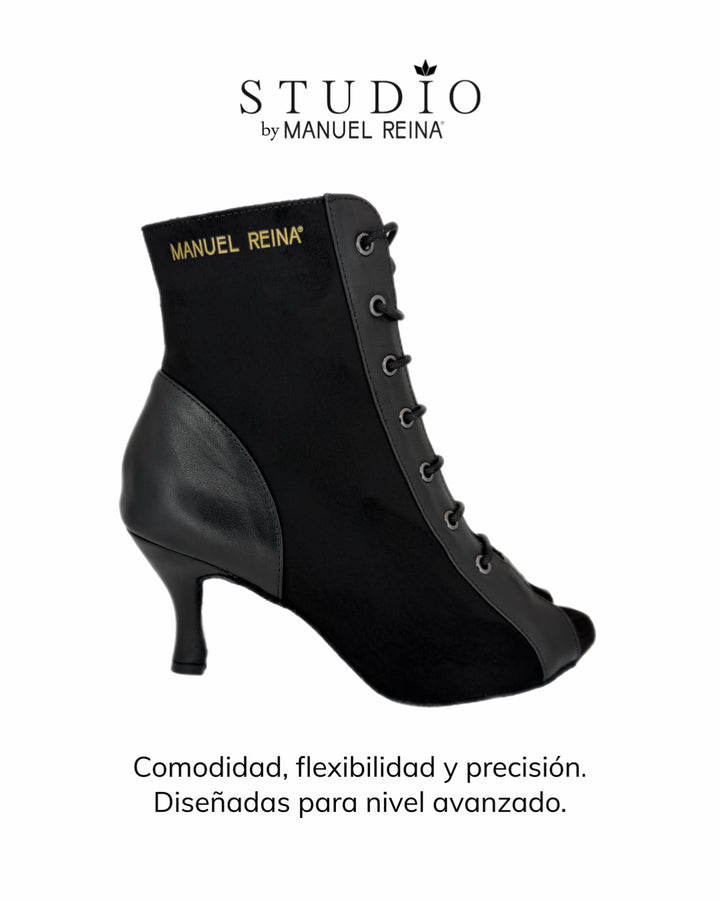 BOTINES DE BAILES LATINOS ST 04 BLACK LEATHER