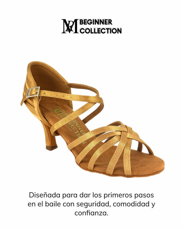 ZAPATOS DE BAILE LATINO     BG 01 TAN